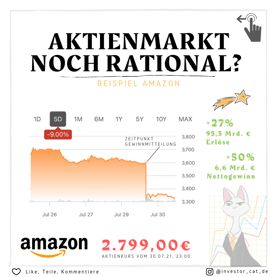 Aktienmarkt noch rational - Gewinnmitteilungen am Beispiel Amazon