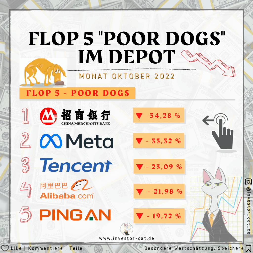 Flop 5 Poor Dogs im Depot - Monat Oktober 2022